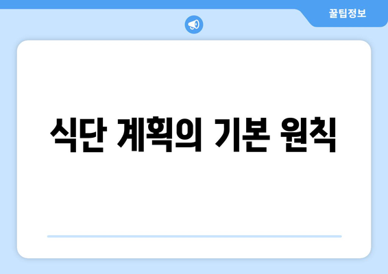 식단 계획의 기본 원칙