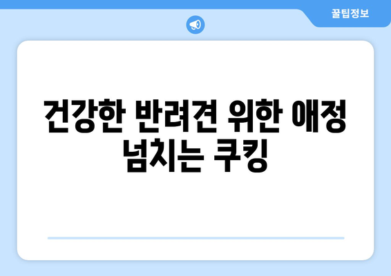 건강한 반려견 위한 애정 넘치는 쿠킹