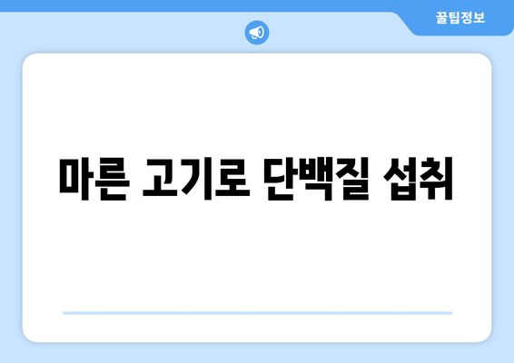 마른 고기로 단백질 섭취