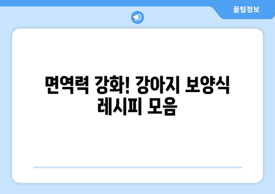 강아지 보양식 레시피 만들기