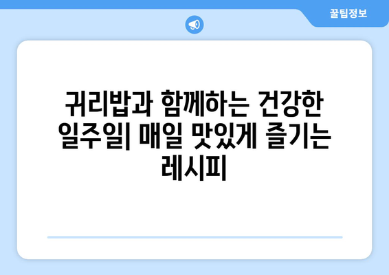 항산화제가 풍부한 탄수화물: 귀리밥 일주일 식단과 레시피