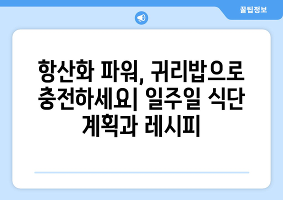 항산화제가 풍부한 탄수화물: 귀리밥 일주일 식단과 레시피