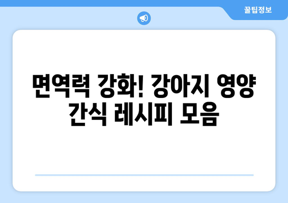 강아지 건강을 위한 보양식 레시피 공유