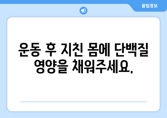 고단백으로 몸을 단련하세요: 역동적인 운동 후 회복 레시피