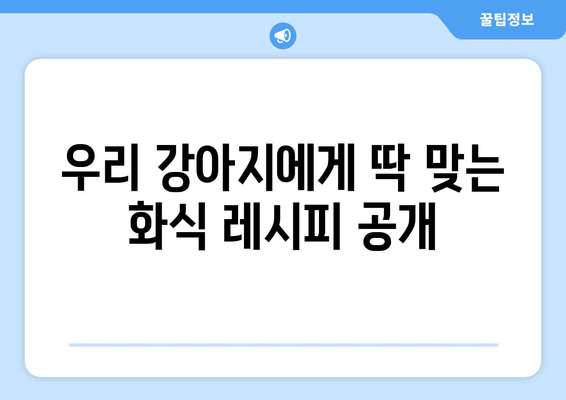 화식에서 배운 강아지 보양식 레시피와 후기 공유