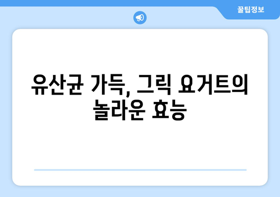 직접 만드는 그릭 요거트: 꾸덕한 맛과 건강한 효능