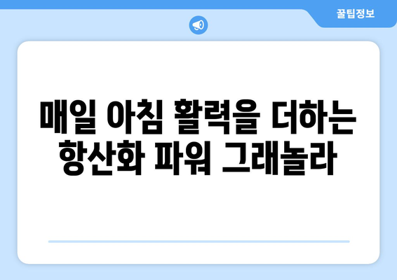 항산화제가 풍부한 그래놀라 레시피: 건강한 식단의 혜택